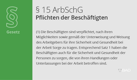§15 Arbeitsschutzgesetz: Pflichten der Beschäftigten §15 Arbeitsschutzgesetz: Pflichten der Beschäftigten