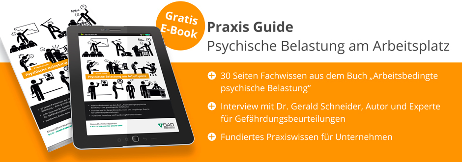 E-Book „Praxis Guide: Psychische Belastung am Arbeitsplatz“